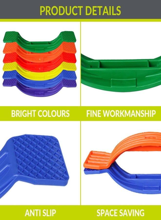 GISCO لوح التوازن من جيسكو، لوح التوازن المتأرجح، لوح التأرجح، لعبة الأرجوحة للأطفال، لعبة رياضية للأطفال، لعبة داخلية/خارجية | مصنوع من بلاستيك متين وآمن | (أخضر) - Image 4